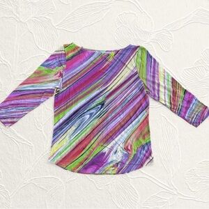 Colorful Striped Top by G Wheels size L